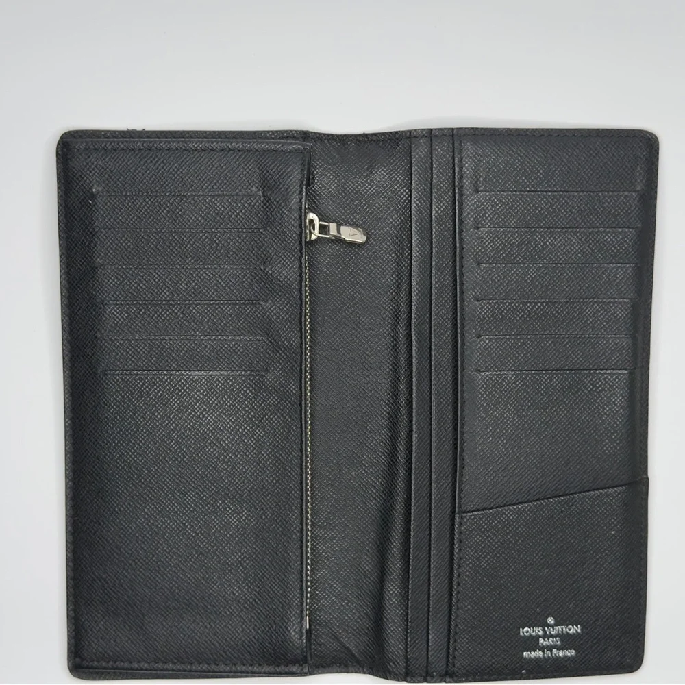 Louis Vuitton Graphite Brazza Damier Canvas Slim Long Wallet CheckBook | Unisex